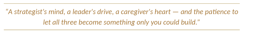 A quote from a profile.