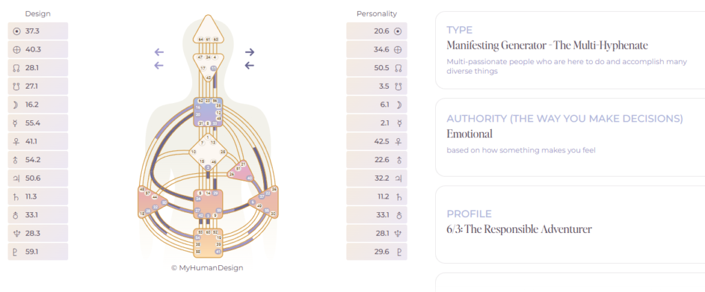 Kim' Human Design work up