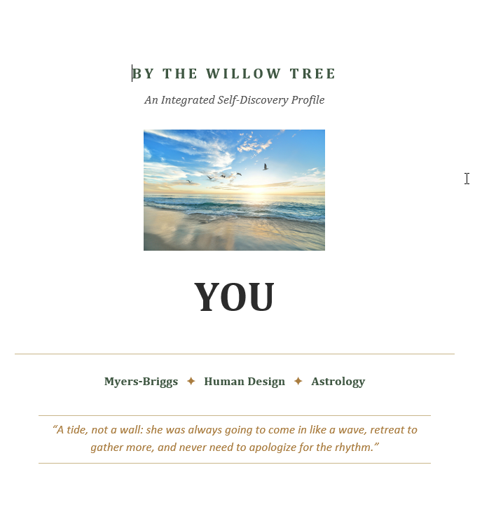 An example of the introduction page from a profile.